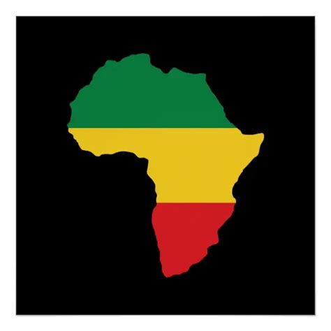 Green, Gold & Red Africa Flag Poster | Zazzle.com Red Gold, Green And ...