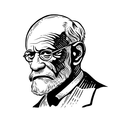 Sigmund Freud - the father of psychoanalysis, portrait. Vector illustration, engraving 24044720 ...