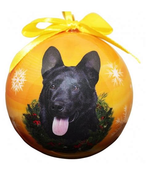 German Shepherd - Black Christmas Ornament" Shatter Proof Ball Easy To Personalize A Perfect ...