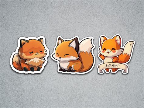 Cute Fox Stickers Fox Collection Fox Sticker Pack Set of Foxes - Etsy