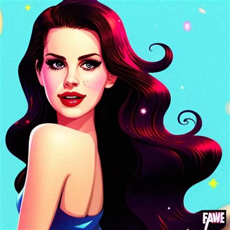 AI Art Generator: Fun caricature of lana del rey, funny cartoon, caricature style