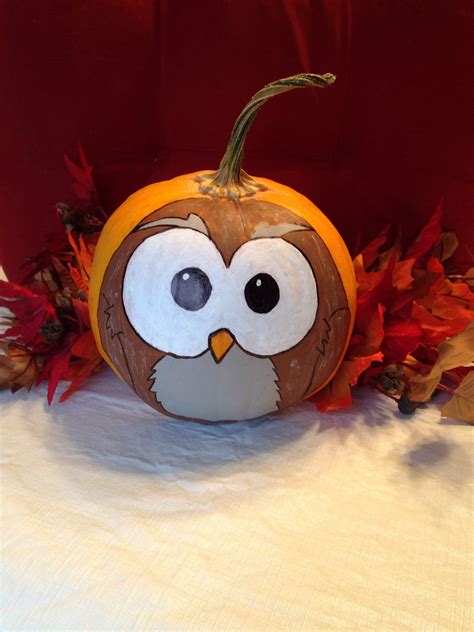 My painted owl pumpkin … | Painted pumpkins, Pumpkin decorating, Owl pumpkin