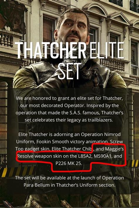 The Thatcher elite skin doesn’t get an AR33 skin? : r/Rainbow6