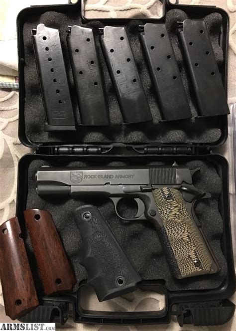 ARMSLIST - For Sale/Trade: Rock Island Armory 1911 (5) mags G10 grips ...