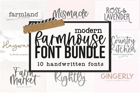 Modern Farmhouse Font Bundle - Fonts for Crafters (1217020)