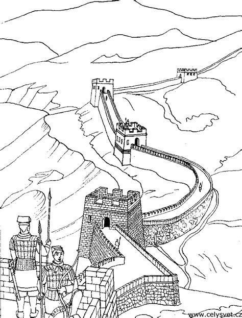 Great wall of china - China Adult Coloring Pages