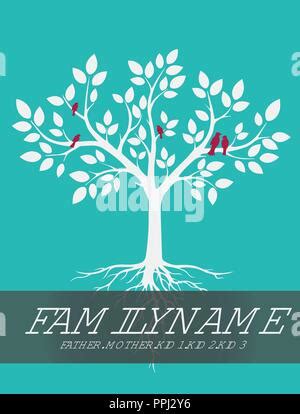 Genealogy tree. Genealogical family tree vector illustration, vintage ...