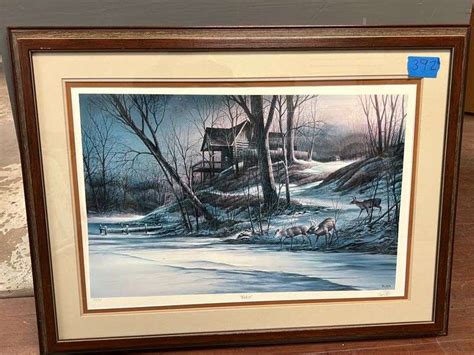 Framed "Winter" print signed by Terry Redlin - Integrity Auctioneers