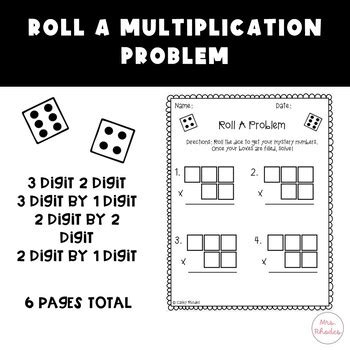 Roll A Multiplication Problem by Casey Rhodes | TPT