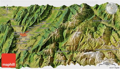 Satellite 3D Map of Grenoble