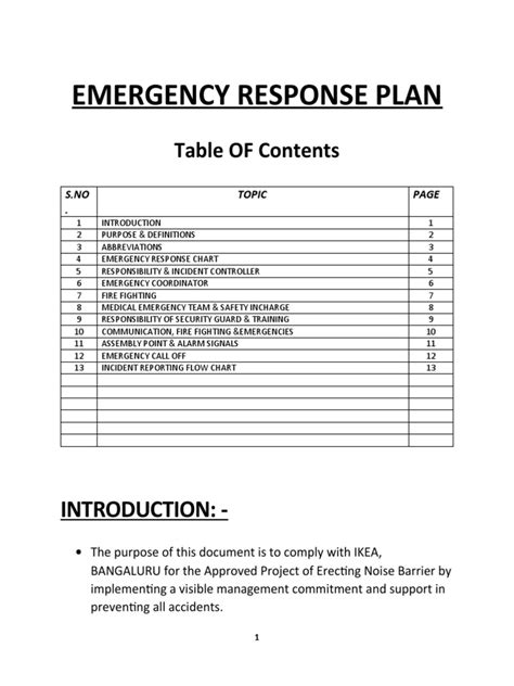 Emergency Response Plan | PDF | Emergency | Firefighter