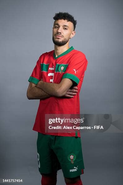 Noussair Mazraoui of Morocco poses during the official FIFA World Cup... News Photo - Getty Images