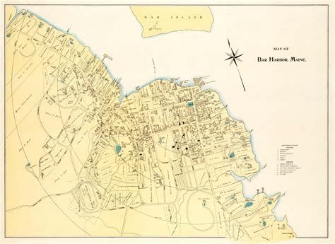 Map of Bar Harbor, Maine - Art Source International