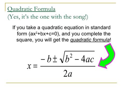 6.5 quadratic formula & the discriminant