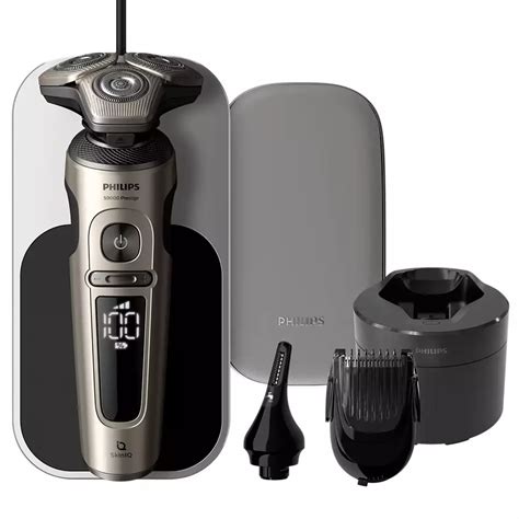 Shaver S9000 Prestige Elektrischer Nass- und Trockenrasierer mit SkinIQ ...