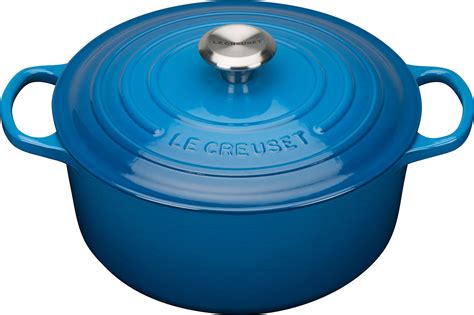 Le Creuset 26cm Signature Round Casserole Marseille Blue French Oven 5.3L Cast Iron ...