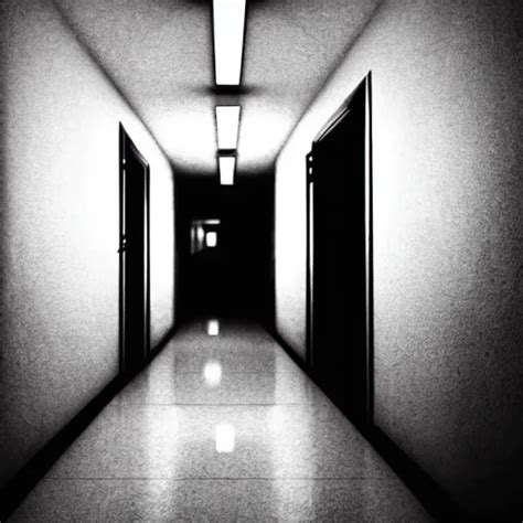 a dark figure at the end of a creepy empty office | Stable Diffusion ...