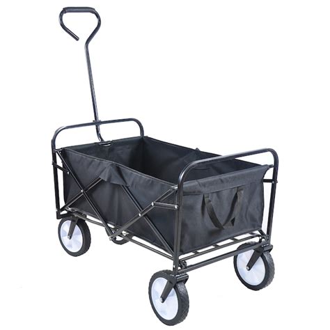 CESICIA 3-cu ft 4 Wheel Steel Push Wheelbarrow Flat-Free Tire in the ...