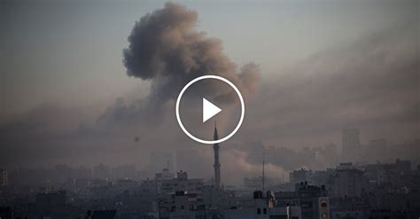 Footage Shows Gaza City Skyline Under Israeli Airstrikes - The New York ...