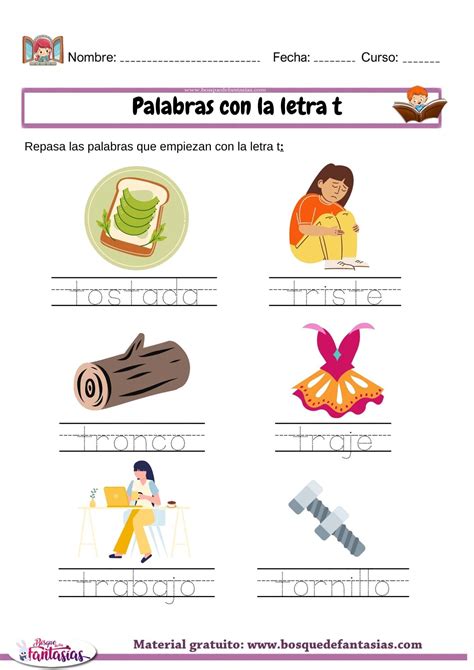 palabras con la letra t grafomotricidad - Juegos infantiles