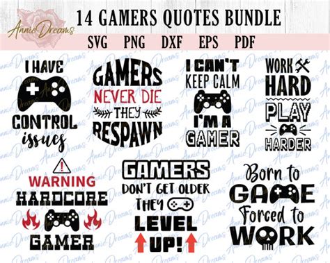 Gamers SVG Bundle Gift for Gamer SVG Funny Gamers Quotes | Etsy