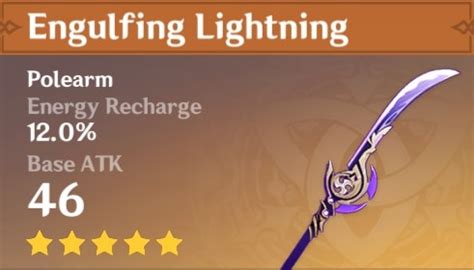 Engulfing Lightning - Polearm Stats, Passive, and Materials - Genshin DB