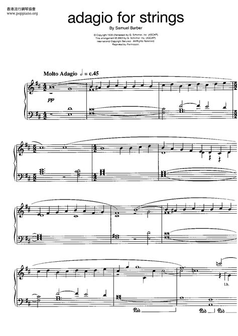 Samuel Barber-Adagio For Strings, Op.11 Sheet Music pdf, - Free Score Download ★