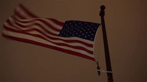 American Flag at Night During Strong Wind. Stock Video Footage 00:22 ...