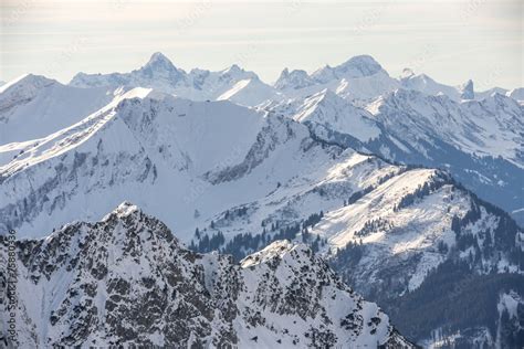 snowy german alps Stock Photo | Adobe Stock