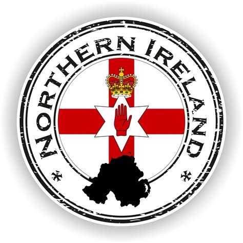 Northern Ireland Seal Sticker Round Flag for Laptop Book Fridge Guitar ...