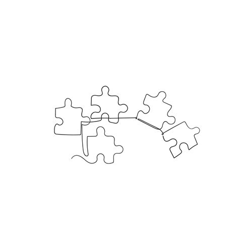 continuous line drawing jigsaw puzzle illustration vector 7852199 ...