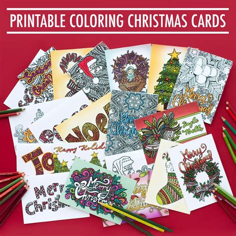 Free Christmas Card | Printable Template (Coloring Page Christmas Card)