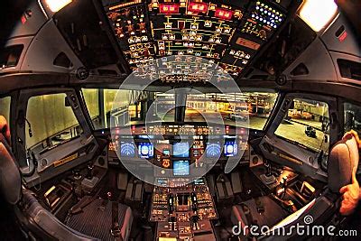 Airbus A330 Cockpit At Night Royalty Free Stock Photos - Image: 14840668