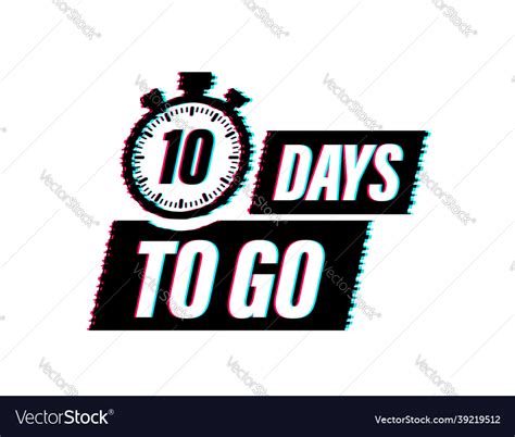 6 days to go glitch style icon Royalty Free Vector Image