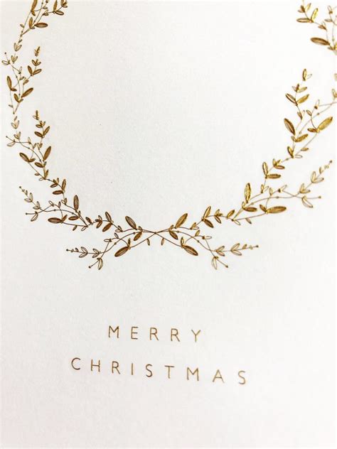 Gold Engraved Embossed Christmas Card - wreath - 10pk inc envelopes – Piccolo Press