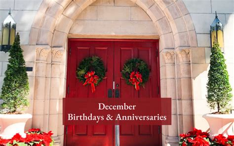 December 2022 Birthdays and Anniversaries - Church of the Redeemer Sarasota - Sarasota FL Church