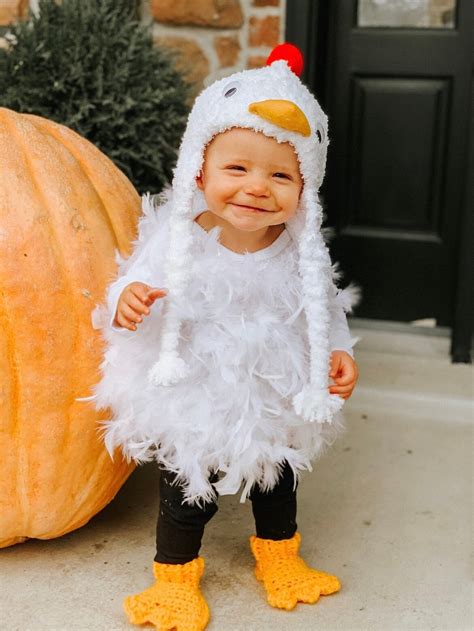 Baby Chicken Costume, Feathered Bodysuit, Crocheted Chicken Hat ...