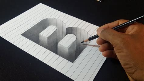 Drawing! How to Draw 3D Hole Letter B ... | 3d pencil drawings, Pencil drawings of flowers, Easy ...