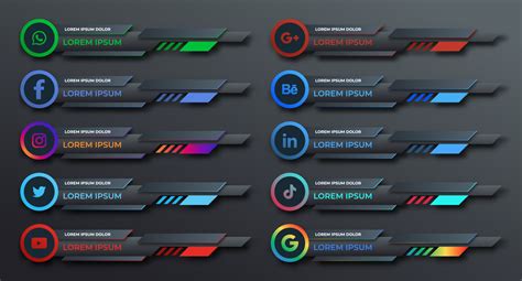 Social media web lower third banners template design 5078350 Vector Art at Vecteezy