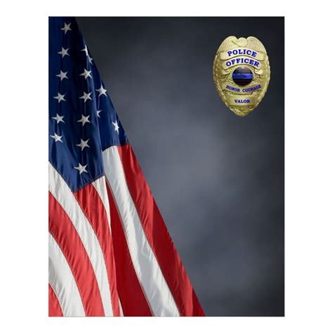 Compact Police Photo Backdrop - Flag And Badge Poster Matte Photography, Flash Photography ...