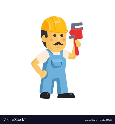 Clipart picture of a male mechanic cartoon Vector Image