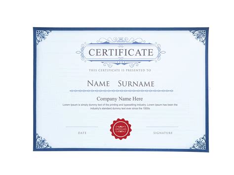 25 Sheets Certificate Paper,Blue Border Award A4 Size Blank Paper,Office Products Diploma ...