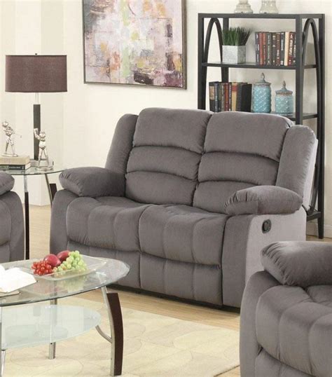 Contemporary Gray Microfiber Recliner Loveseat Global United 9760 – buy ...