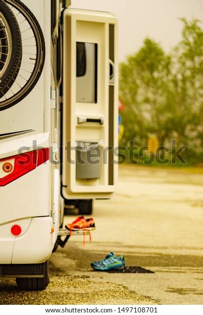 Camper Car Motorhome On Roadside Camping Stock Photo 1497108701 | Shutterstock