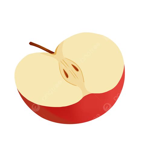 Half Apple Hand Painted Fruit Red, Decoration, Stickers, China Red PNG Transparent Clipart Image ...