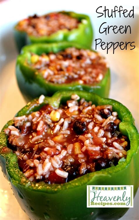 Stuffed Green Peppers Recipe + Video | My Heavenly Recipes