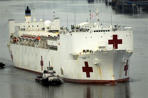 Massive floating hospital, the USNS Mercy, arrives at Portland's Vigor ...