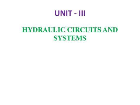 SOLUTION: Design of hydraulic circuits - Studypool