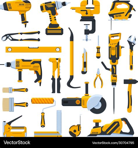 Building construction tools construction home Vector Image