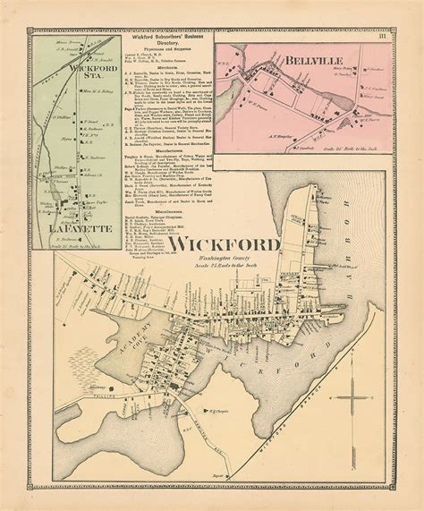 WICKFORD, Rhode Island 1870 Map